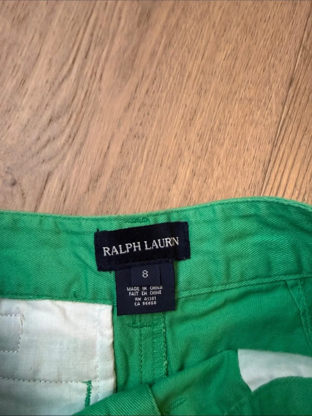Ralph Lauren Girl's Green Classic Chino Skull Crossbones Shorts